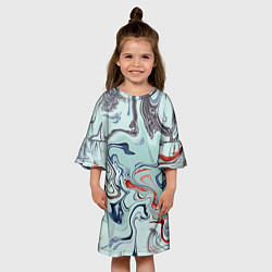 Платье клеш для девочки Crazy waves, цвет: 3D-принт — фото 2