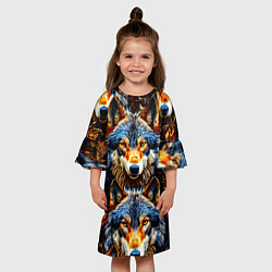 Платье клеш для девочки Волчары, цвет: 3D-принт — фото 2