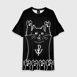 Платье клеш для девочки Powerwolf: cat rock, цвет: 3D-принт