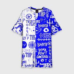 Платье клеш для девочки Twenty one pilots лого, цвет: 3D-принт