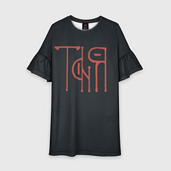 Детское платье Вязью Таня - красная надпись