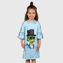 Платье клеш для девочки Pepe в шляпе, цвет: 3D-принт — фото 2