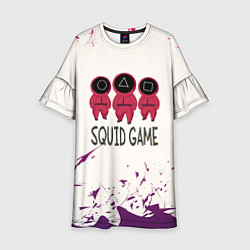 Платье клеш для девочки Играй в кальмара, цвет: 3D-принт