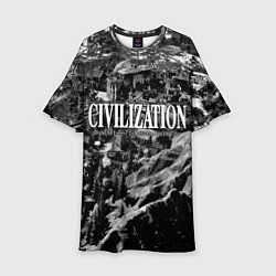 Платье клеш для девочки Civilization - global strategy, цвет: 3D-принт