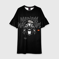 Платье клеш для девочки Безумие, цвет: 3D-принт