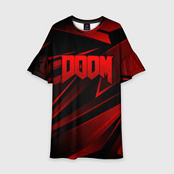 Детское платье Doom - красная абстракция