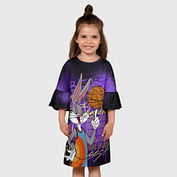 Платье клеш для девочки Багз Банни - Looney Tunes, цвет: 3D-принт — фото 2
