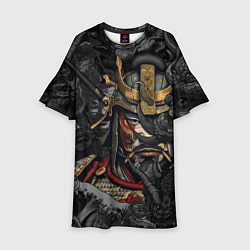 Детское платье Самурай и драконы в стиле ирезуми