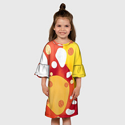 Платье клеш для девочки Теплая африканская абстракция, цвет: 3D-принт — фото 2