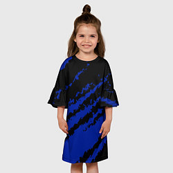 Платье клеш для девочки The color is black and blue, цвет: 3D-принт — фото 2