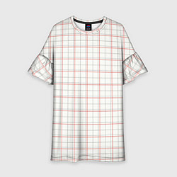 Платье клеш для девочки Светлый узор - классическая клетка, цвет: 3D-принт