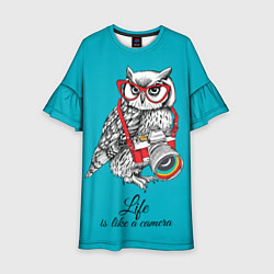 Платье клеш для девочки Жизнь подобна камере, цвет: 3D-принт