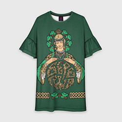 Платье клеш для девочки Славянская богиня Берегиня, цвет: 3D-принт