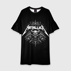Платье клеш для девочки The horned skull - Metallica, цвет: 3D-принт