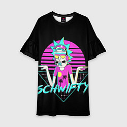 Платье клеш для девочки Рик швифтует, цвет: 3D-принт