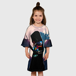 Платье клеш для девочки Для любителя аниме, цвет: 3D-принт — фото 2