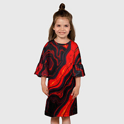 Платье клеш для девочки Срез магматической породы, цвет: 3D-принт — фото 2