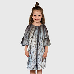 Платье клеш для девочки Прожилки растения, цвет: 3D-принт — фото 2
