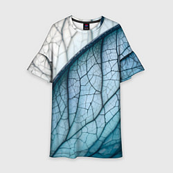 Платье клеш для девочки Листья с прожилками, цвет: 3D-принт