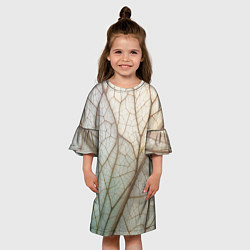 Платье клеш для девочки Прожилки листика, цвет: 3D-принт — фото 2