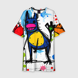 Платье клеш для девочки Веселые зверята, цвет: 3D-принт