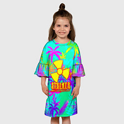 Платье клеш для девочки Stalker тропики из гта, цвет: 3D-принт — фото 2