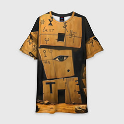 Платье клеш для девочки Глаза в каменных домах, цвет: 3D-принт