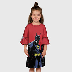 Платье клеш для девочки Бэтмен показывает класс, цвет: 3D-принт — фото 2