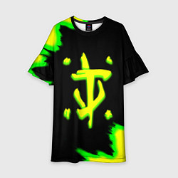 Детское платье Doom огненное лого краски