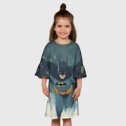 Платье клеш для девочки Бэтмен старый стиль, цвет: 3D-принт — фото 2