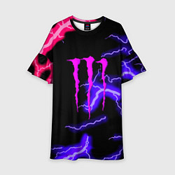 Детское платье Monster energy неоновый шторм