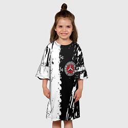 Платье клеш для девочки Mercedes краски текстура, цвет: 3D-принт — фото 2