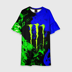 Детское платье Monster energy кислотный огонь