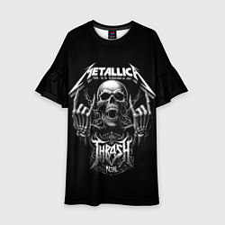 Платье клеш для девочки Thrash metal - Metallica group, цвет: 3D-принт