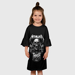 Платье клеш для девочки Thrash metal - Metallica group, цвет: 3D-принт — фото 2