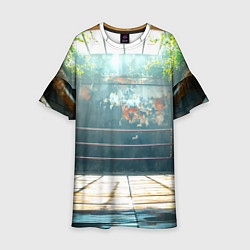 Платье клеш для девочки Ринг под открытым небом, цвет: 3D-принт
