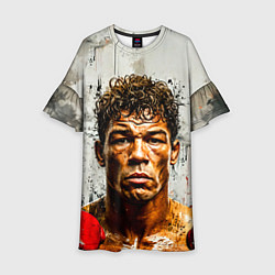 Платье клеш для девочки Артуро Гатти на сером, цвет: 3D-принт