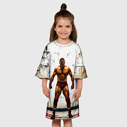 Платье клеш для девочки Реслер на белом, цвет: 3D-принт — фото 2