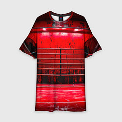 Платье клеш для девочки Красный ринг, цвет: 3D-принт