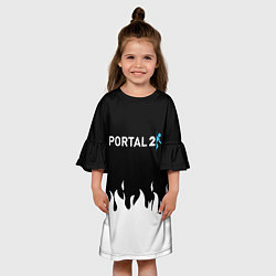 Платье клеш для девочки Portal белый огонь, цвет: 3D-принт — фото 2