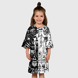 Платье клеш для девочки Monster energy логотипы игр, цвет: 3D-принт — фото 2