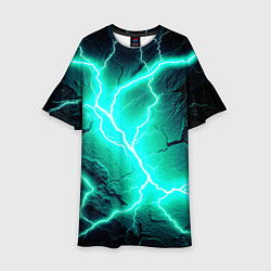 Детское платье Color light blue black