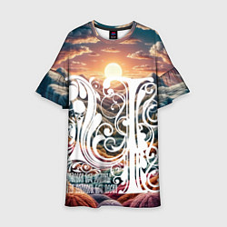 Платье клеш для девочки Родина в сердце, цвет: 3D-принт