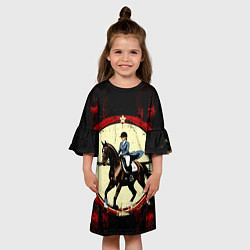 Платье клеш для девочки Наездница конный спорт, цвет: 3D-принт — фото 2