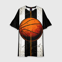 Платье клеш для девочки Мяч баскетбольный, цвет: 3D-принт