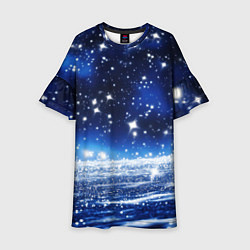 Детское платье Космический синий абстрактный фон - текстура