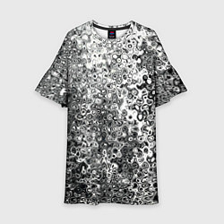 Платье клеш для девочки Чёрно-белый абстрактная текстура, цвет: 3D-принт