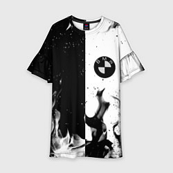 Платье клеш для девочки BMW black fire, цвет: 3D-принт