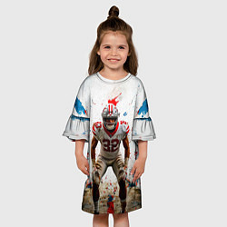 Платье клеш для девочки Квотербек на белом, цвет: 3D-принт — фото 2