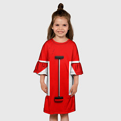 Платье клеш для девочки Щётка для кёрлинга, цвет: 3D-принт — фото 2